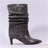 Una Healy Sensitivity Ruffled Mid Boot - Grey Snake